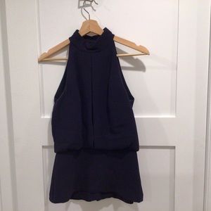 Intermix midnight blue cut out sleeveless top. Size S.